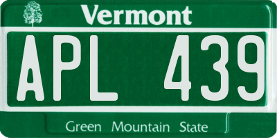 VT license plate APL439