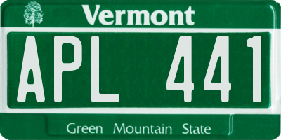 VT license plate APL441