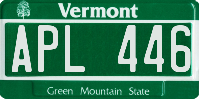 VT license plate APL446