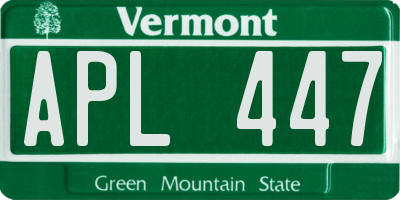VT license plate APL447