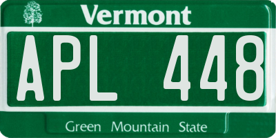 VT license plate APL448