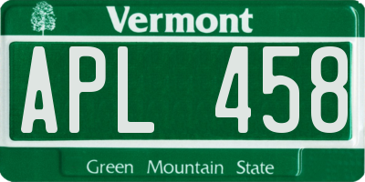 VT license plate APL458