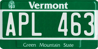 VT license plate APL463