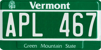 VT license plate APL467