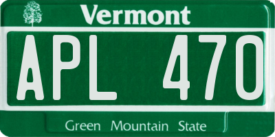 VT license plate APL470