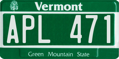 VT license plate APL471