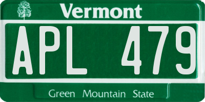VT license plate APL479