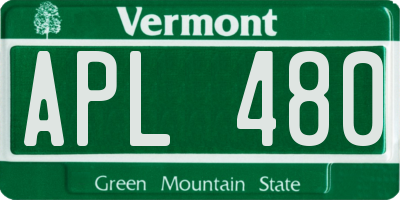 VT license plate APL480