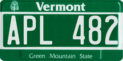 VT license plate APL482