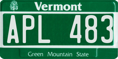 VT license plate APL483