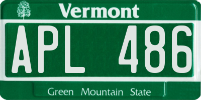VT license plate APL486