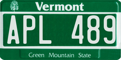 VT license plate APL489