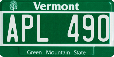 VT license plate APL490