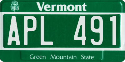 VT license plate APL491