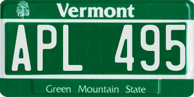 VT license plate APL495