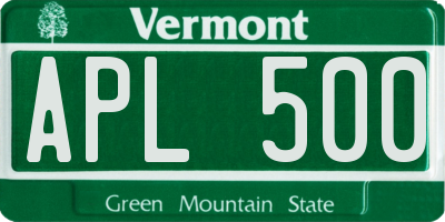 VT license plate APL500