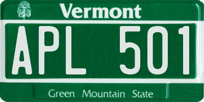 VT license plate APL501