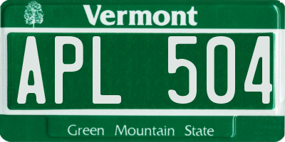 VT license plate APL504