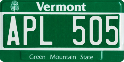 VT license plate APL505