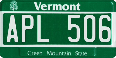 VT license plate APL506