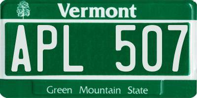VT license plate APL507