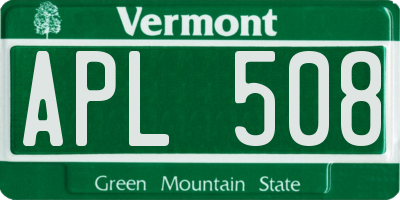 VT license plate APL508