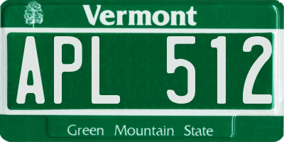 VT license plate APL512