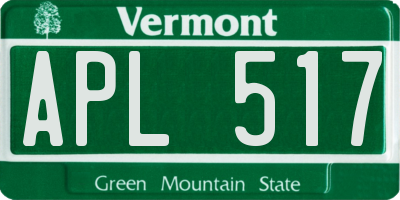 VT license plate APL517