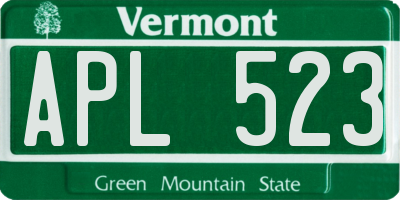 VT license plate APL523