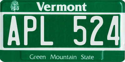 VT license plate APL524
