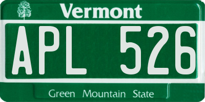 VT license plate APL526