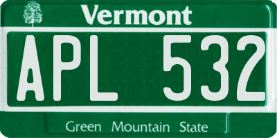 VT license plate APL532