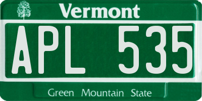 VT license plate APL535