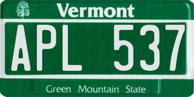 VT license plate APL537