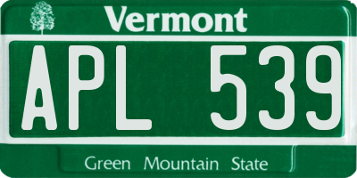VT license plate APL539