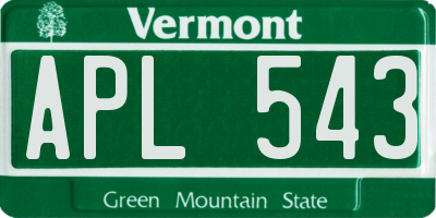 VT license plate APL543