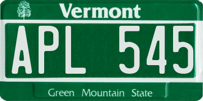 VT license plate APL545