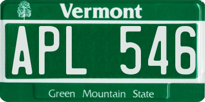 VT license plate APL546