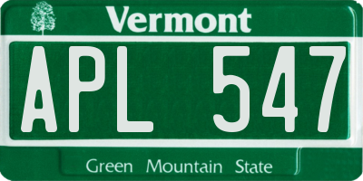 VT license plate APL547