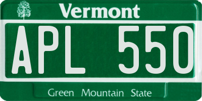 VT license plate APL550