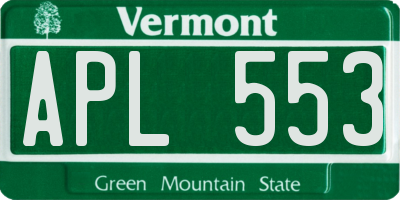 VT license plate APL553