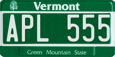 VT license plate APL555