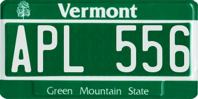 VT license plate APL556