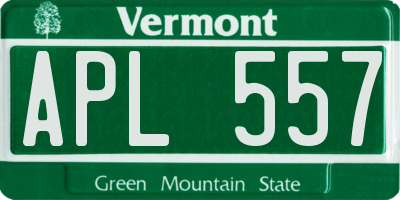VT license plate APL557