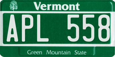 VT license plate APL558