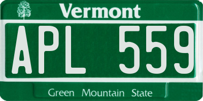 VT license plate APL559
