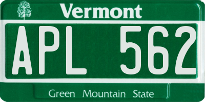 VT license plate APL562