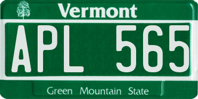 VT license plate APL565