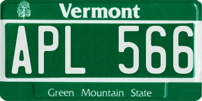 VT license plate APL566