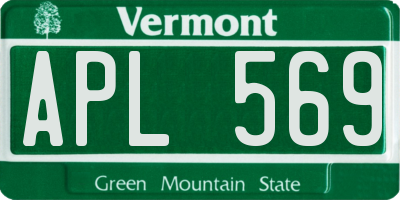 VT license plate APL569
